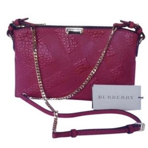 Burberry Peyton Grain Check Leather Crossbody Bag